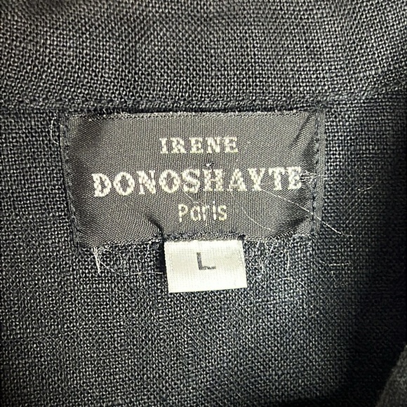 Irene Donoshayte Paris Linen Mesh Panel Longline Tunic Top Minimalist - Picture 4 of 12